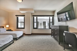 Twin beds in the guest bedroom can be made into a king bed with advanced notice
