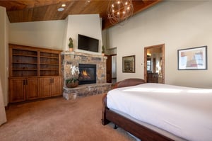 Cozy fireplace in the first main bedroom