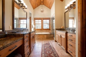 Ensuite bathroom with separate vanities