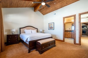 King bed in the upstairs guest bedroom
