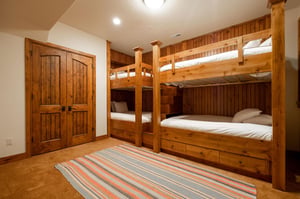 Final lower level bedroom double bunk beds