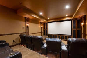 110 HD screen in the theater room