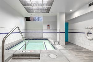 The spacious and relaxing common area hot tub.
