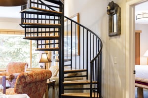 Spiral staircase leading to loft