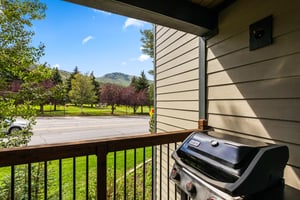The private patio has a BBQ gas grill.