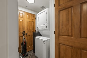 The private stackable washer and dryer.