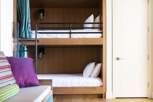 Modern Builtin Twin bunk room.