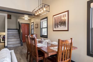 Dining table with an extra leaf available for expanding