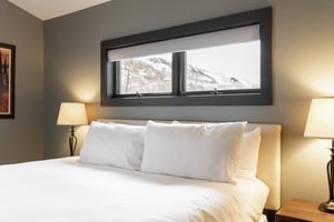 Luxurious king bed in the main bedroom