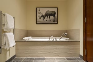 Submerge yourself in the jetted tub in the main bathroom