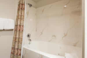 Jetted tub in the bathroom