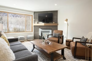 Wall mounted flat screen TV in the living room
