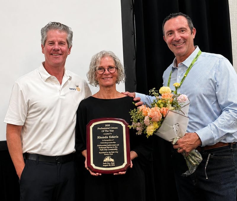 Rhonda Sideris featured on The Park Record for her winning of the Professional Citizen of the Year Award Rhonda award Pro citizen of year