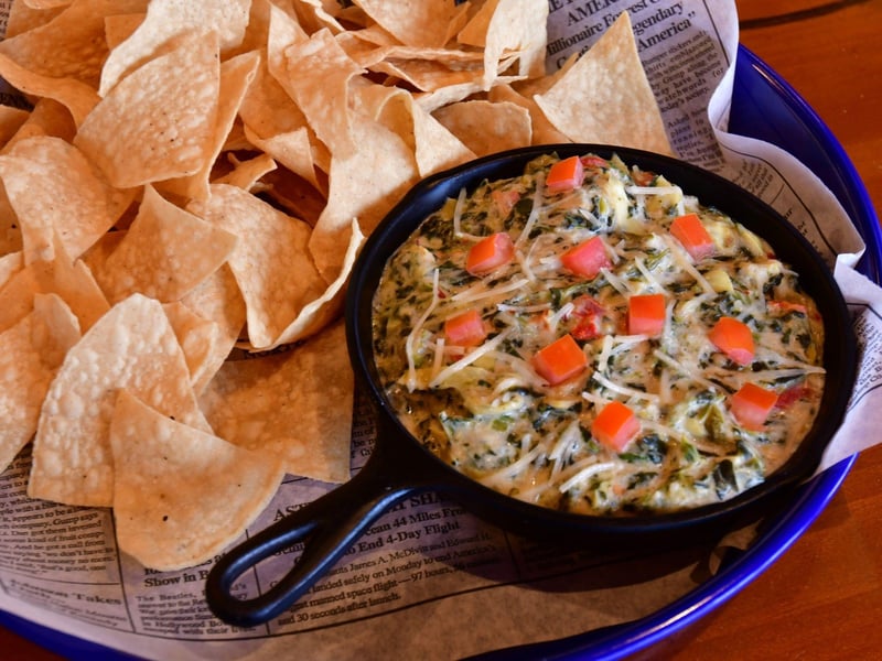 Loaded Queso dip with tortilla chips