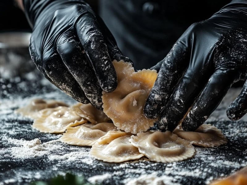 A chef making ravioli at Commelfo in Destin, Florida