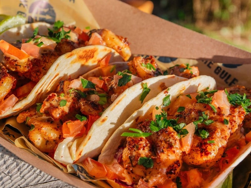 Shrimp tacos at The Gulf