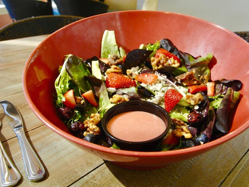 The strawberry walnut salad with a strawberry vinaigrette