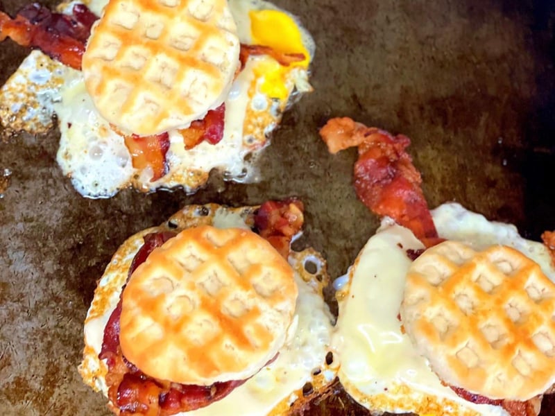 Waffle biscuits at Harbor Tavern
