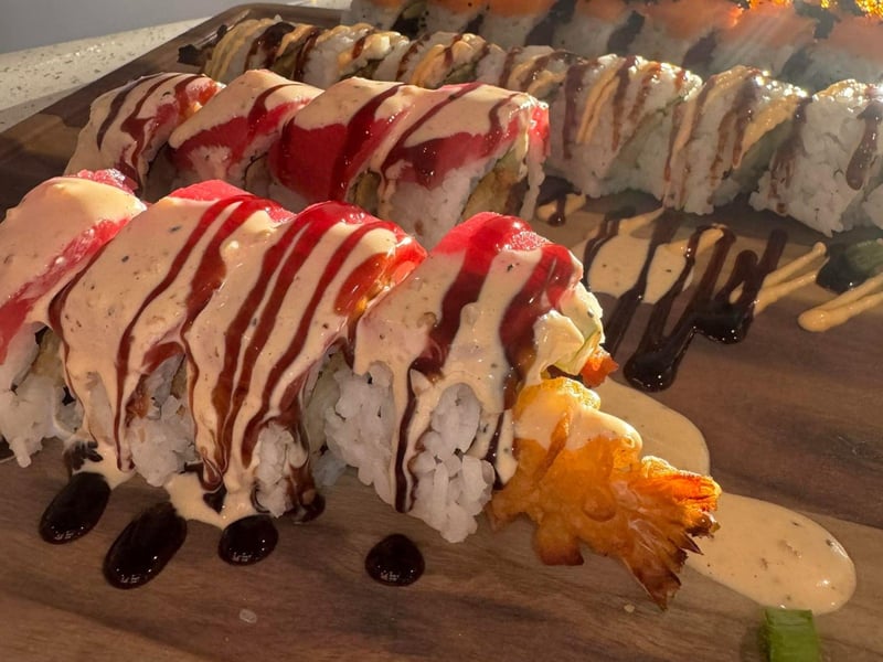 The Flaming Mermaid and Shrimp Tempura Roll