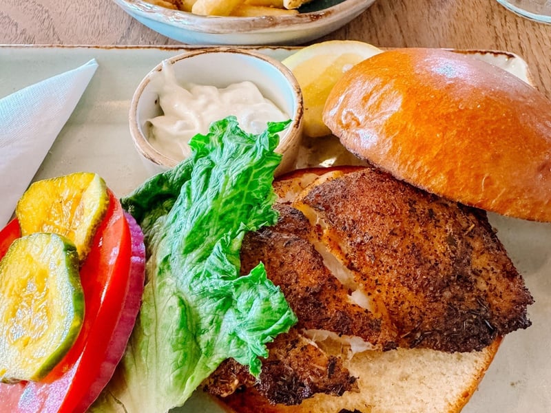 A grouper sandwich with housemade tartar