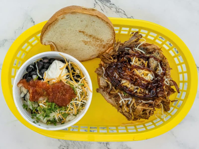 The smoked pulled pork sandwich