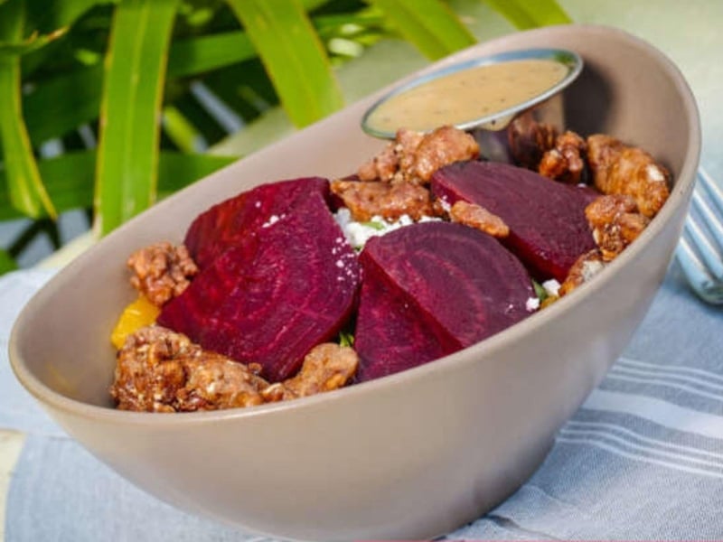 The beet salad with orange poppyseed dressing