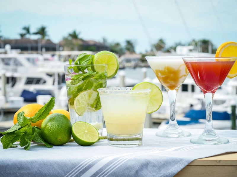 Enjoy fun cocktails at CJs on the Bay on Marco Island, Florida