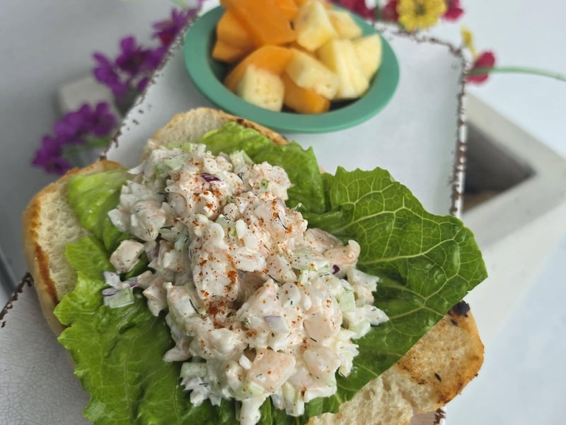 The shrimp salad sandwich