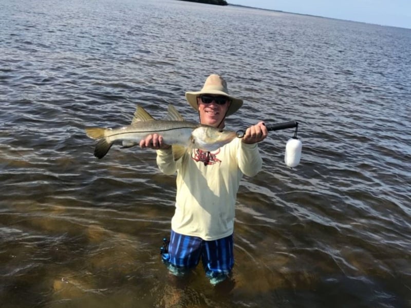 A man flat fishing in Sanibel, Florida
