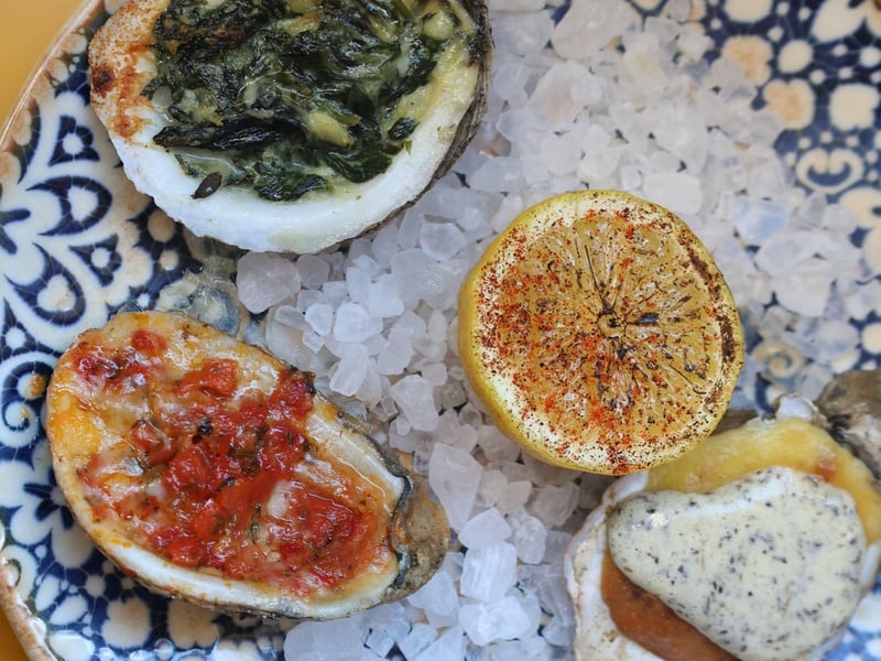 Baked oysters at The Oyster Society