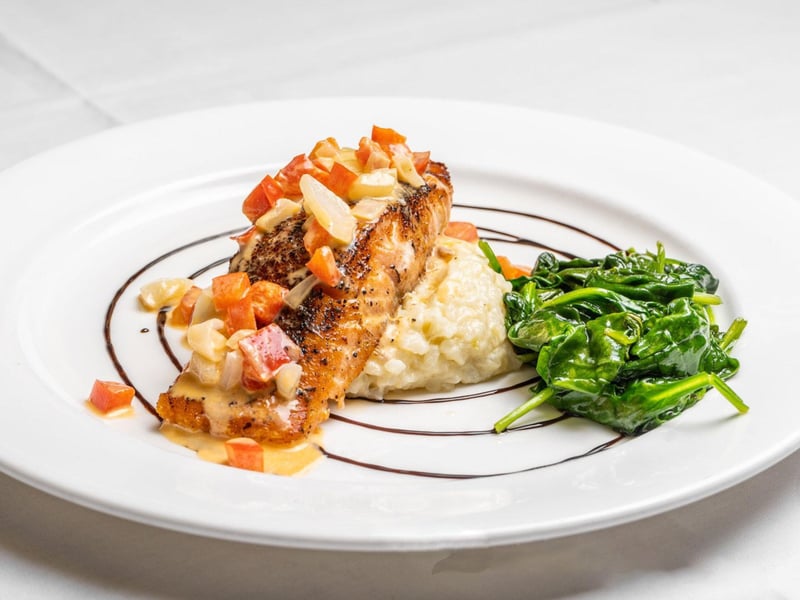 Salmon with parmesean risotto