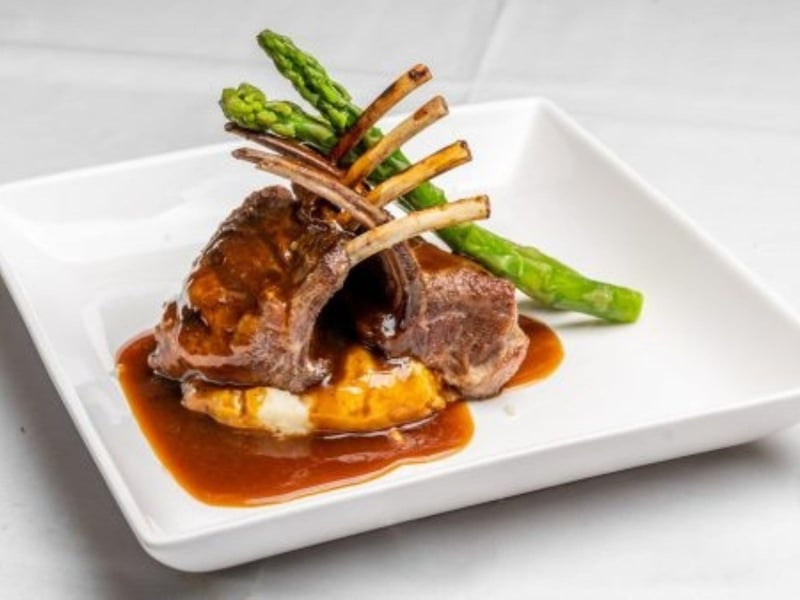Grilled New Zealand rack of lamb