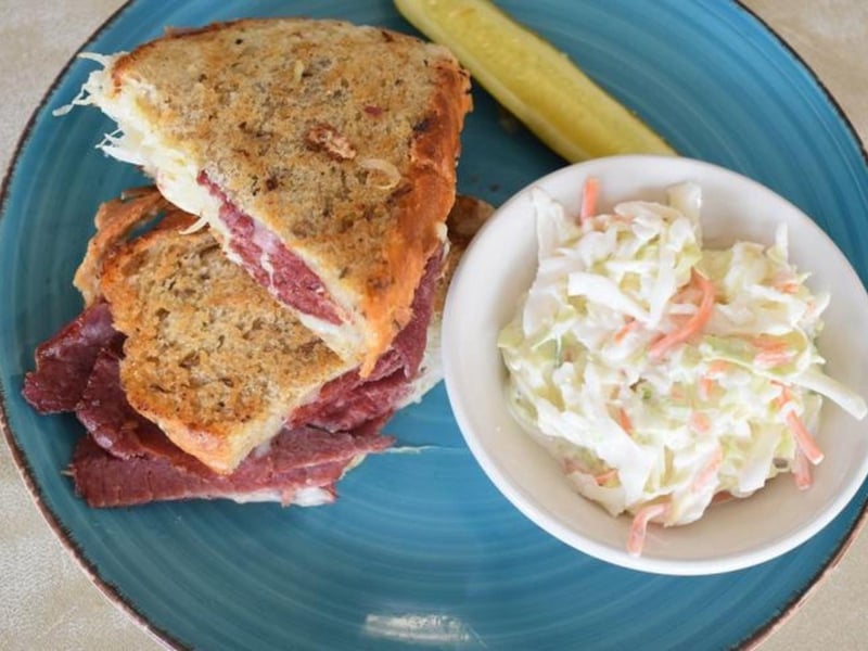 The reuben sandwich with cole slaw