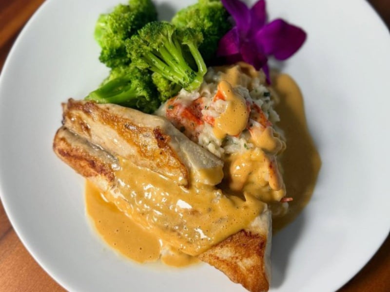 1386569 Cobia With Lobster Coconut Risotto