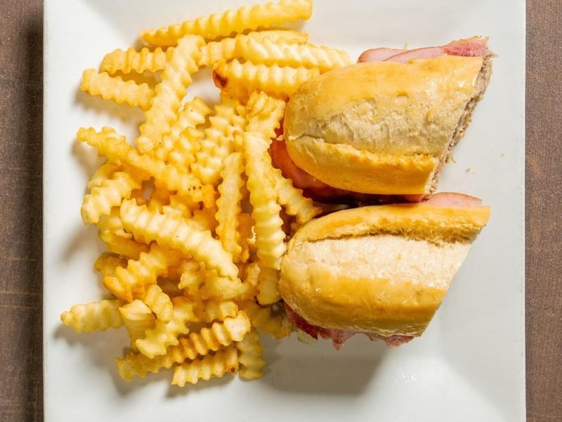 The Cuban sandwich with fries