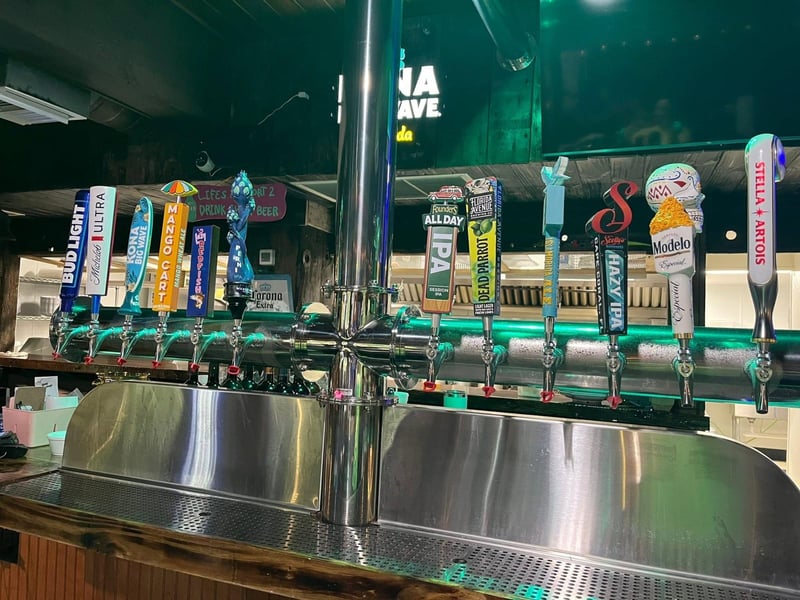The beers on tap at Lazy Flamingo 2