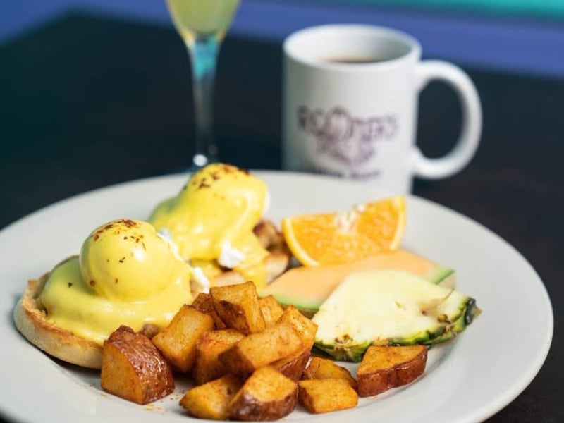 An eggs benedict with hollandaise