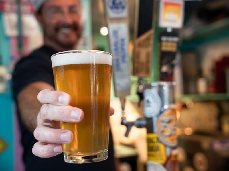 A beer from RC Otters Island Eats