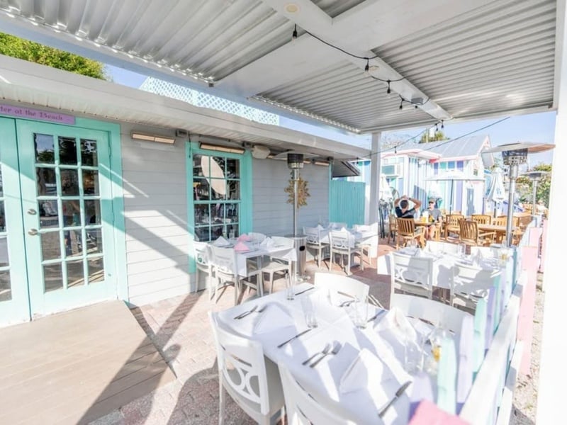 The outdoor patio at Sunshine Seafood Cafe and Wine Bar