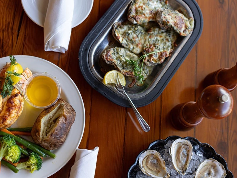 Fresh seafood at Timbers Restaurant