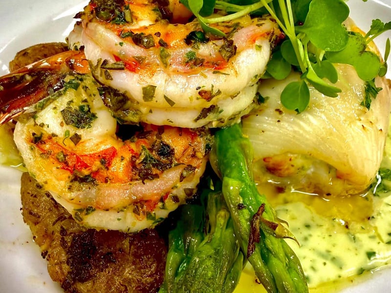 Shrimp, scallop and lobster mousseline stuffed hogfish