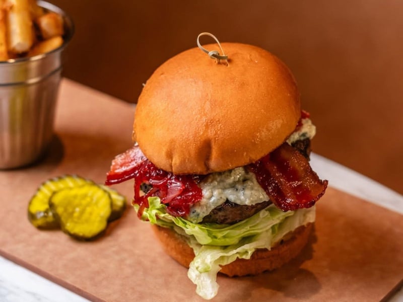 A loaded burger from Brgr Kitchen and Bar