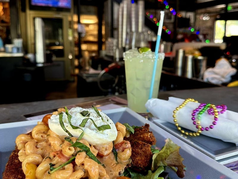 Pankocrusted pork cutlet topped with cavatappi