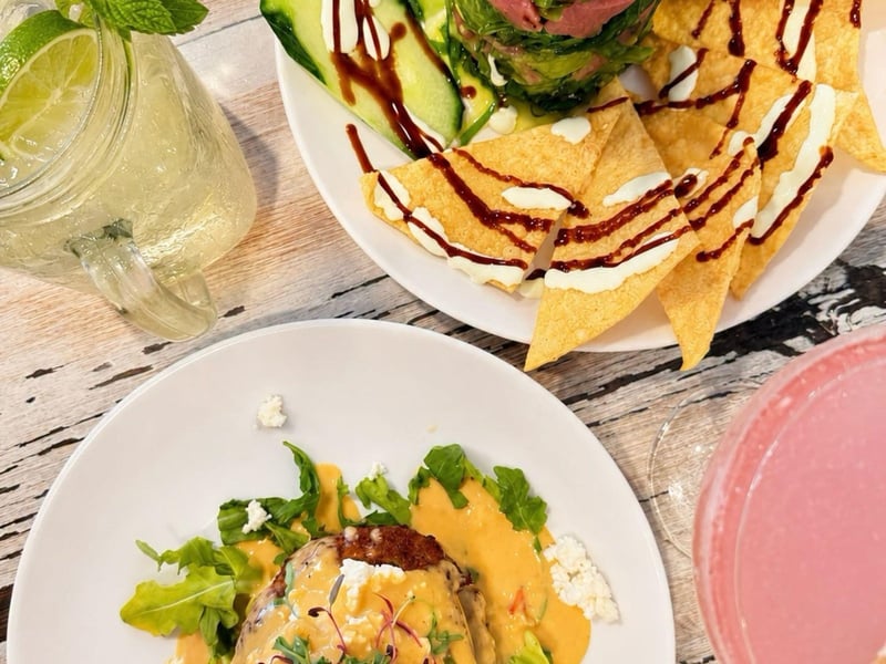 Tuna tartare and fried green tomatoes