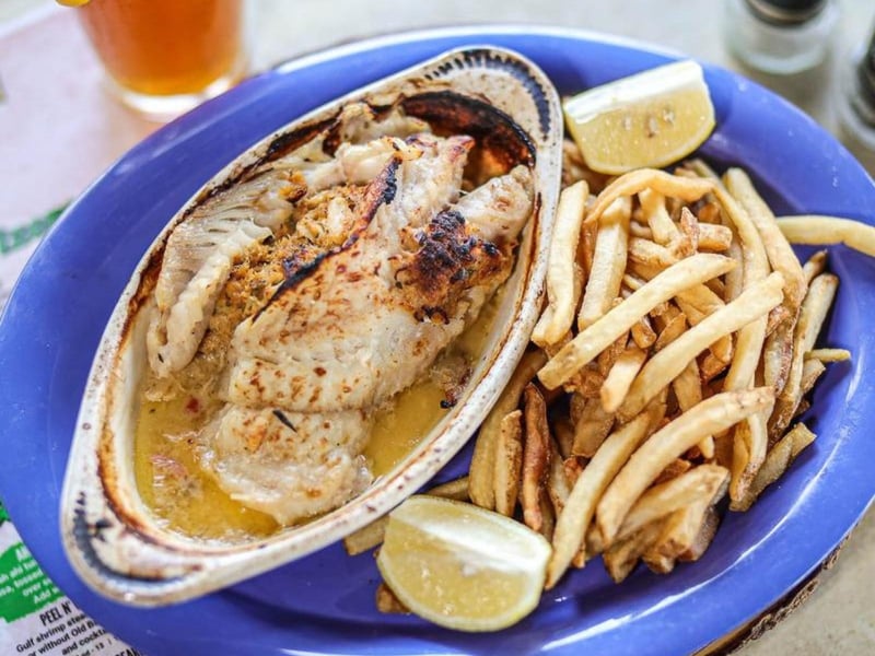 Crab crusted grouper from Dolphin Tiki Bar