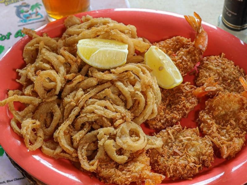 Coconut shrimp with orangemustard chutney