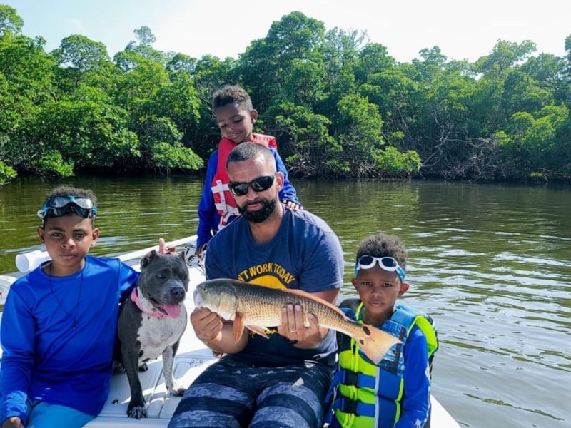 A family on board Shotime Charters