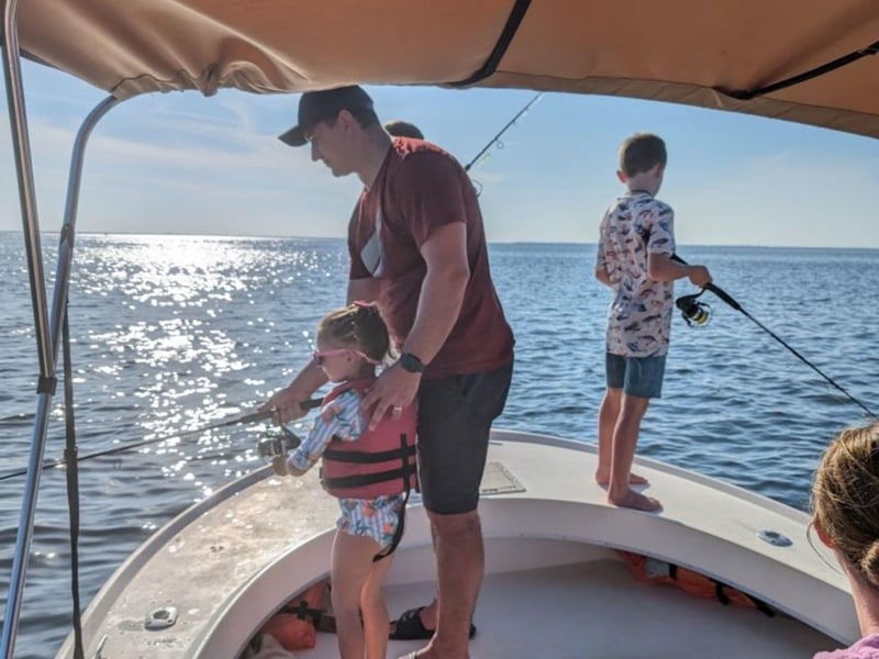 A family fishing with Barefoot Charters Inc