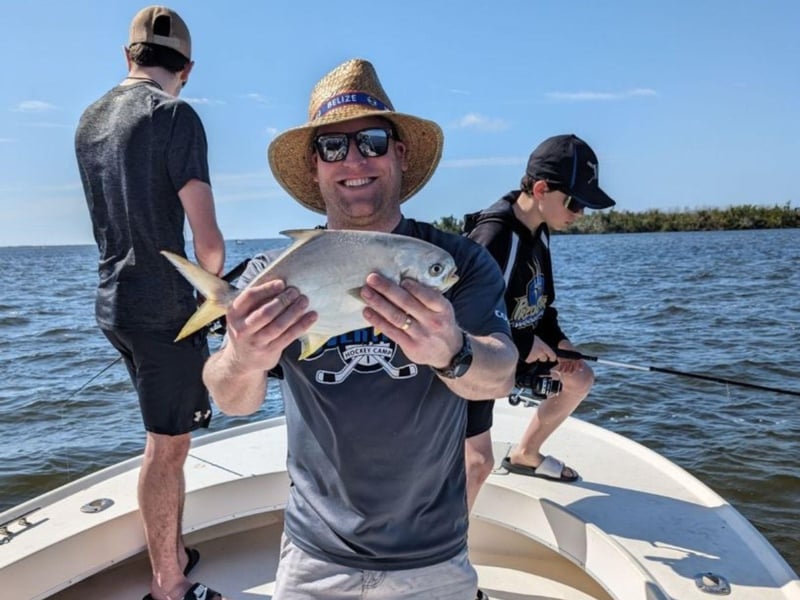 An angler showing off his catch