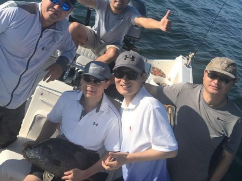 A gruop with Capt Charles Fishing Charters